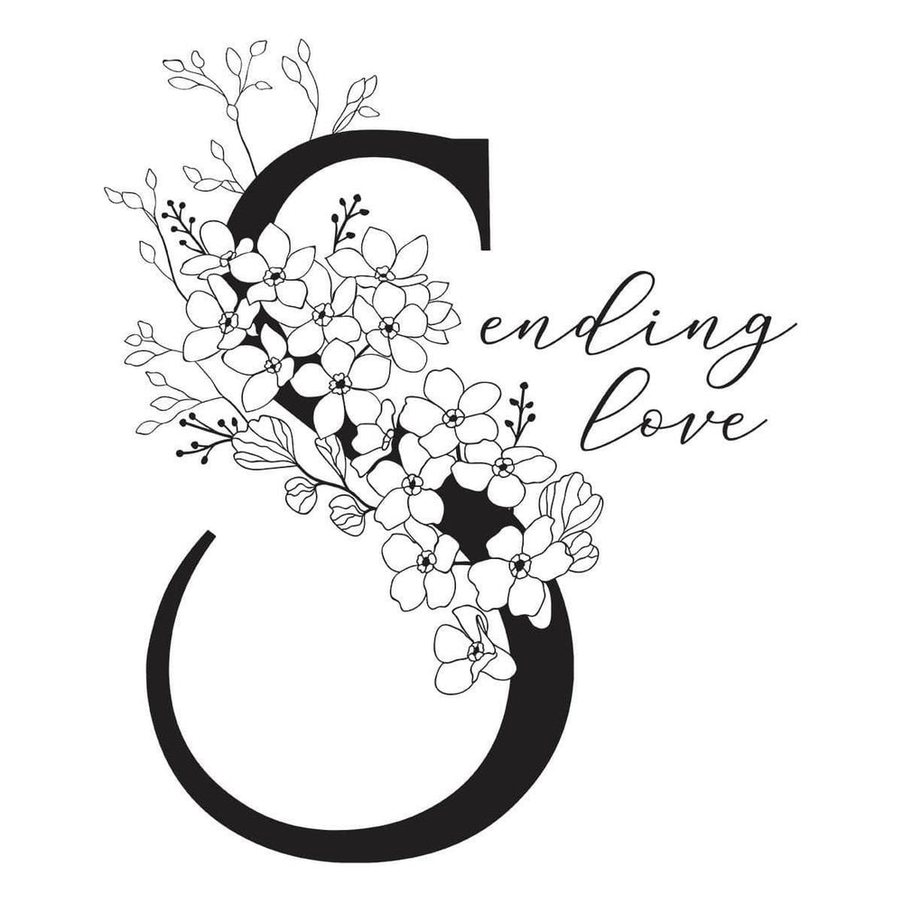 Floral S and Sentiment Press Plate