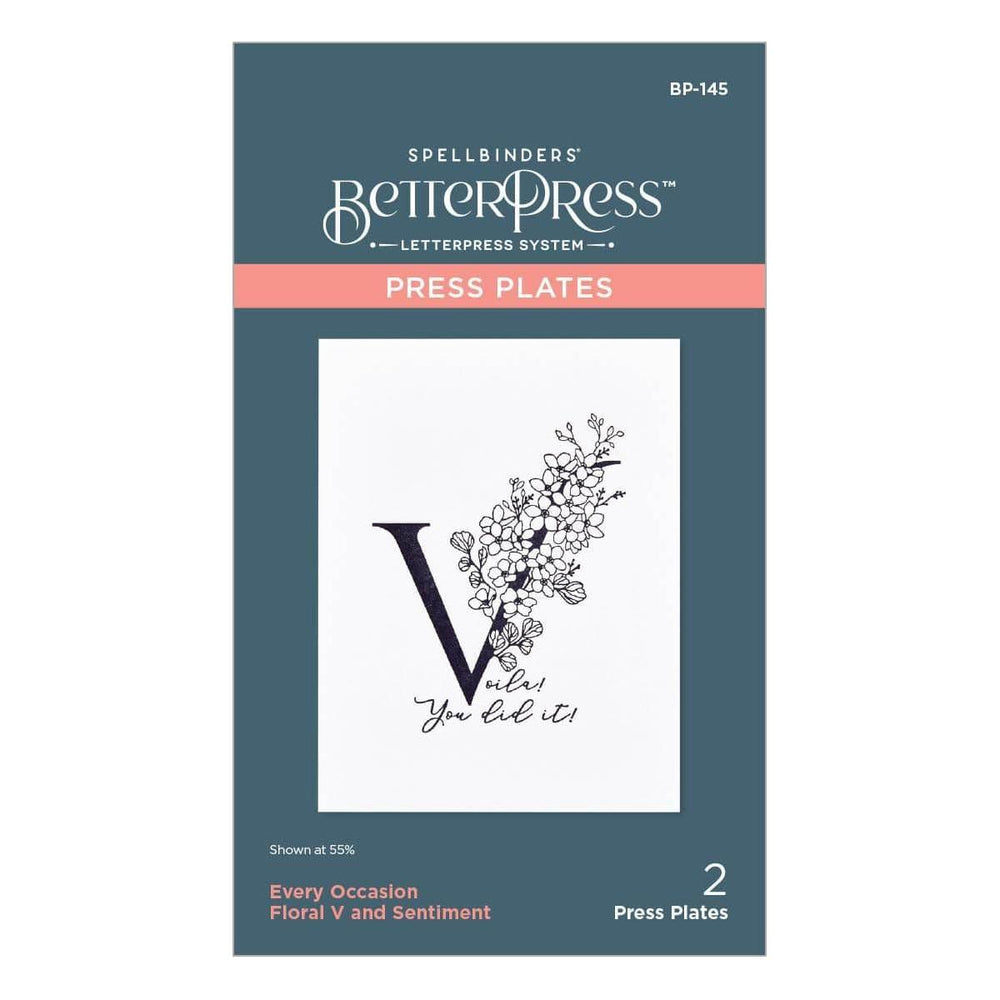 Floral V and Sentiment Press Plate