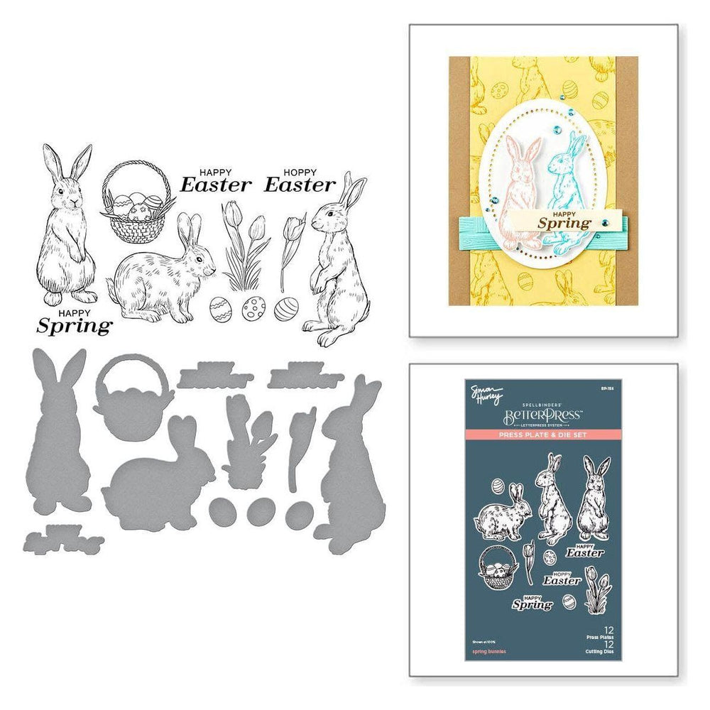 Spring Bunnies Press Plate & Die Set from the Spring Sampler Collection by Simon Hurley