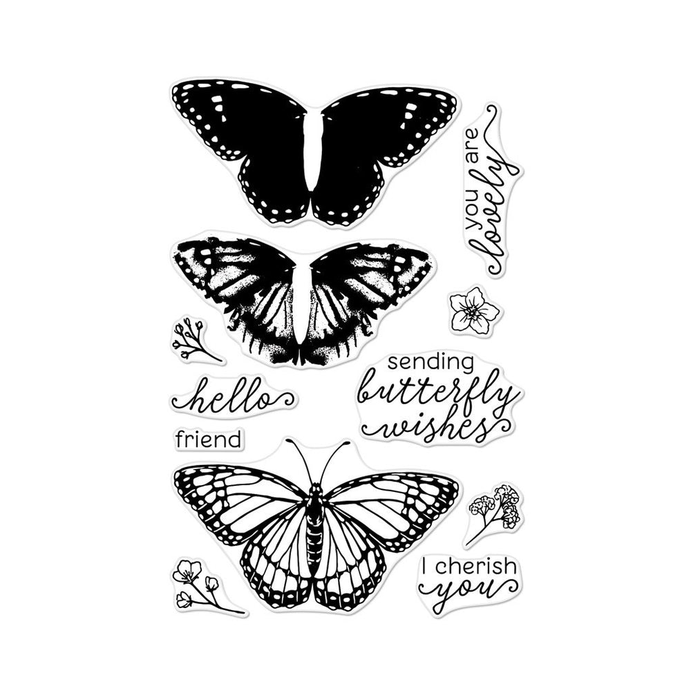 Hero Arts D6381 Wood Stamps, Side View Butterfly
