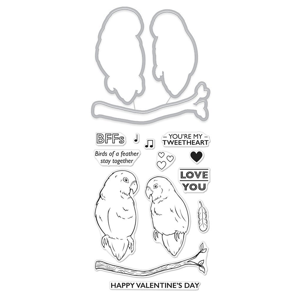 DC227 Love Birds Stamp & Cut Hero Arts