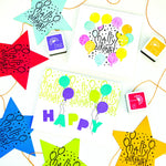 F6454 Happy Birthday Confetti and Balloons