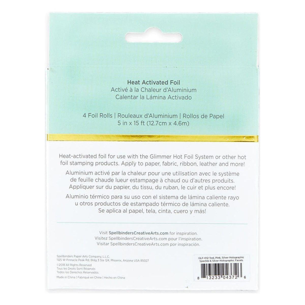 Glimmer Hot Foil  4 Rolls - Metallic & Holographic Variety Pack