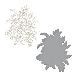Hexi-Gem Blooms Glimmer Hot Foil Plate & Die Set from the Hexi-Gems Collection