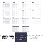 HD117 2023 Calendar Sheets Printable