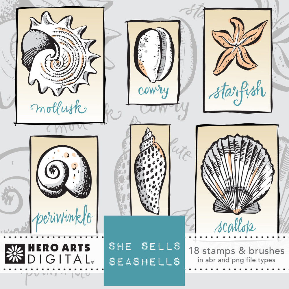 She Sells Sea Shells stamp set