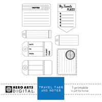 HD135 Travel Tags & Notes Printables
