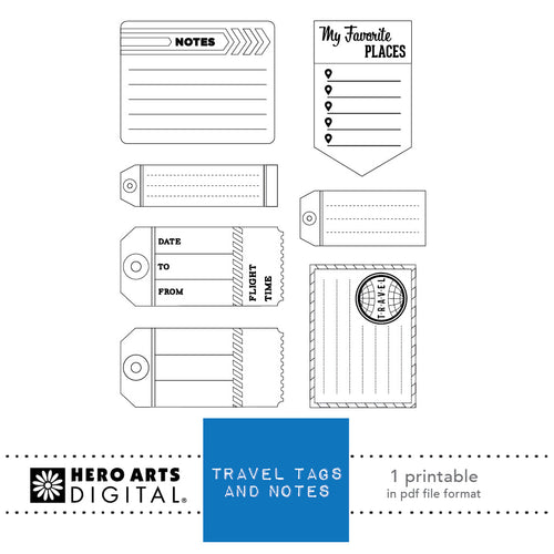HD135 Travel Tags & Notes Printables