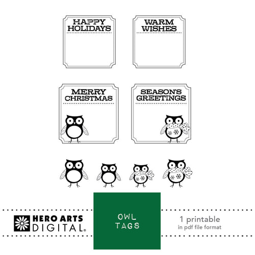 HD147 Owl Tag Printables