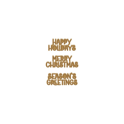 HF125 Three Holiday Messages Hot Foil Plate (B)