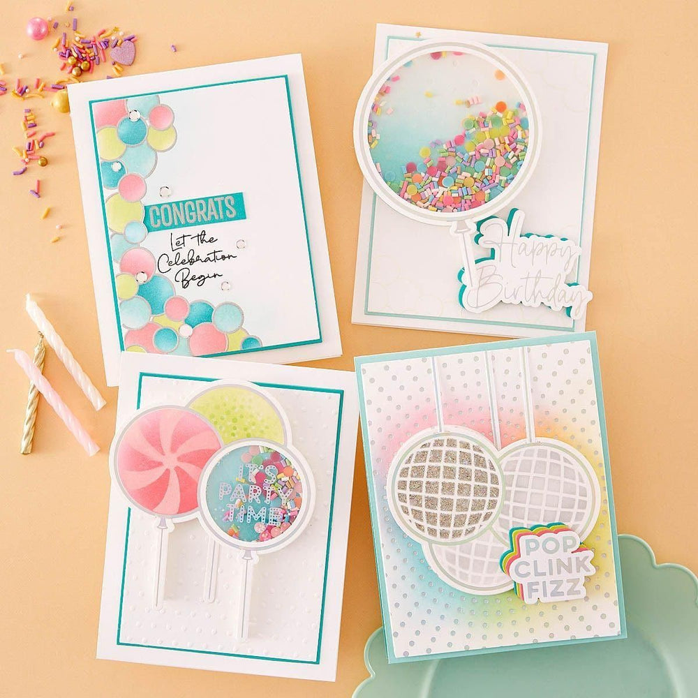 It's My Party Glimmer Sentiments Hot Foil Plate & Die Set