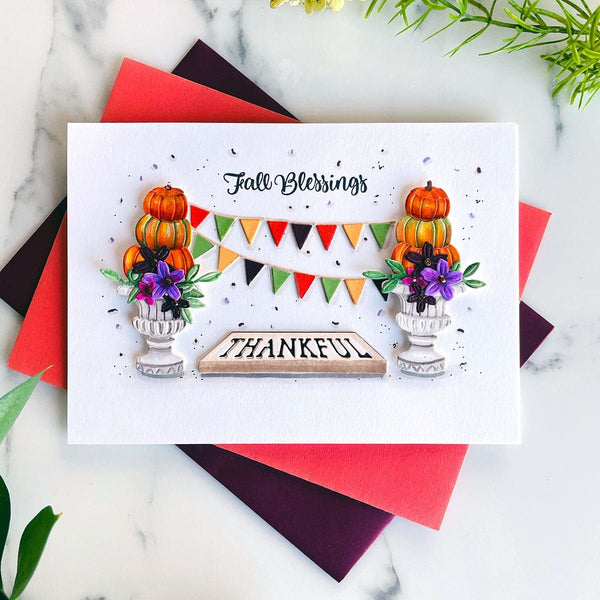 Open House Pumpkin Topiary Etched Dies from the Fall Traditions Collection (S3-423) Project Example 5