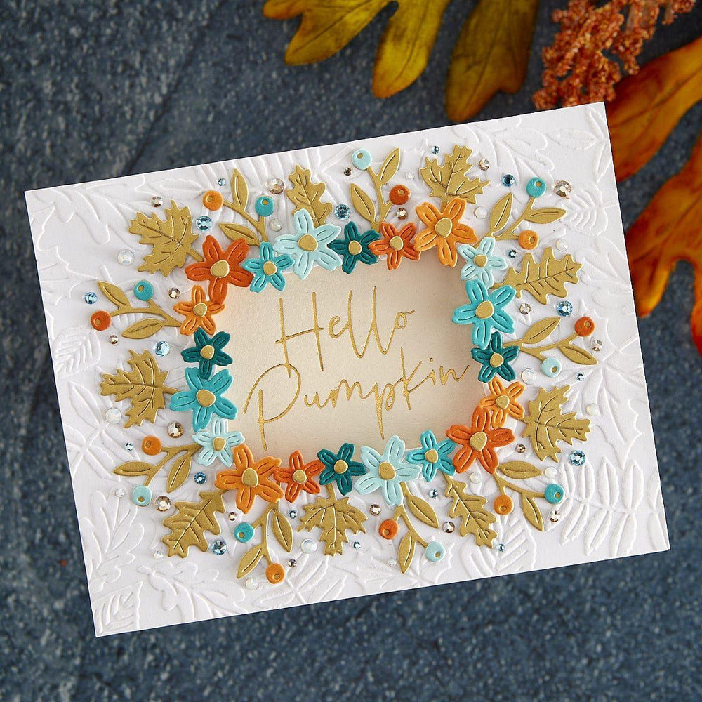 Falling Leaves Embossing Folder from the Fall Traditions Collection (SES-027) lifestyle photo. 