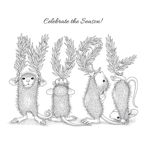 Noel Cling Rubber Stamp Set from the House-Mouse Holiday Collection