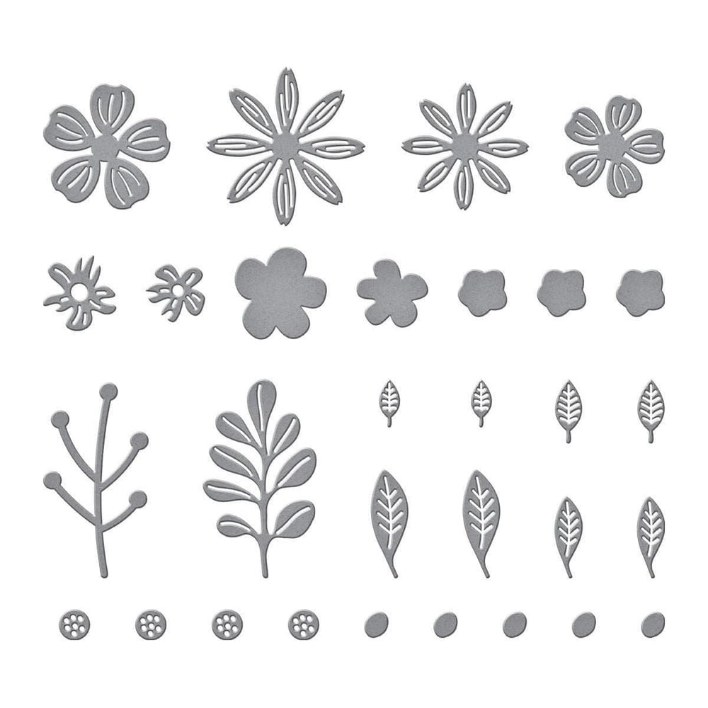 Mini Blooms and Sprigs Etched Dies from the Slimline Collection (S2-314) Hussena Calcuttawala Example 2