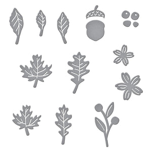 Mini Fall Blooms Etched Dies from the Fall Traditions Collection (S2-321) Colorization