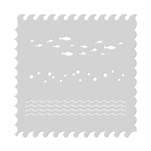 SA163 Waves Scenic Stencil