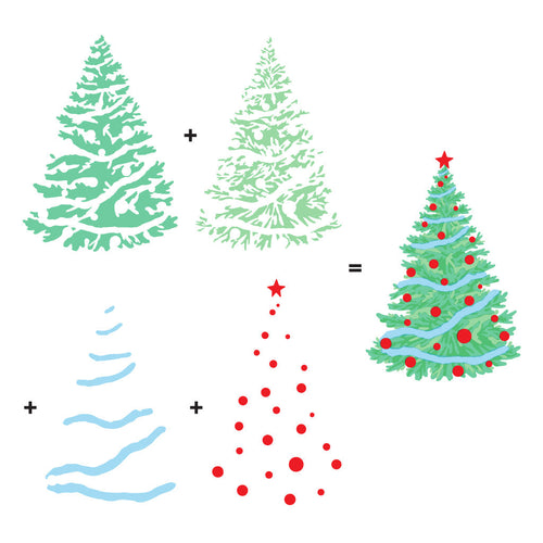 CHRISTMAS TREE DECAL VINYL PAINTING STENCIL PACK *HIGH QUALITY* – ONE15
